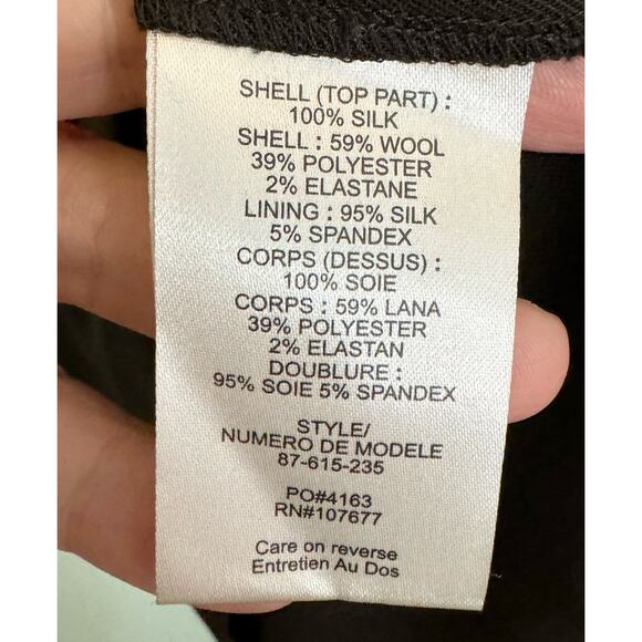 Alice+Olivia Jabot Dress M/L GOSSIP GIRL Waldorf Silk Wool Sleeveless Red Black - Picture 7 of 8